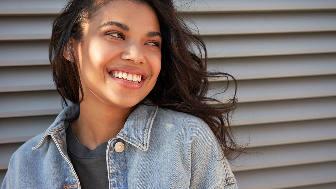 Young woman smiling decorative image